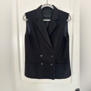 Jenni Kayne Black Double-Breasted Wool Vest